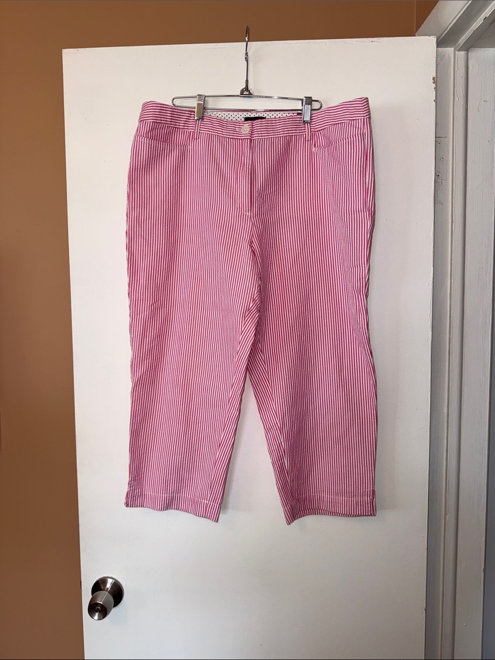 Talbots Pink & White Striped High-Rise Pants